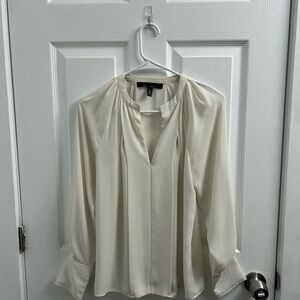 White House Black Market Cream Blouse